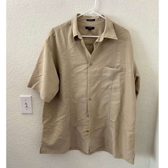 Bundle Alfani Button Down Short Sleeve Blue Beige Relaxed Fit Mens Shirt Size XL - Picture 2 of 8